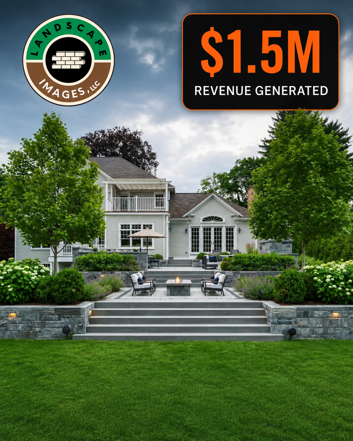 Backyard patio project shown on the Fast Break Digital Media reference page
